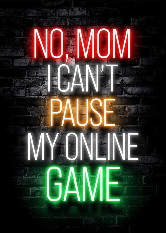 Art Poster Eat Sleep Game Repeat-Gaming Neon Quote