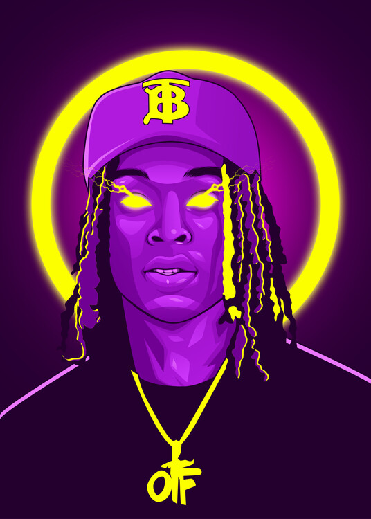 Poster de artă King Von Neon Rapper