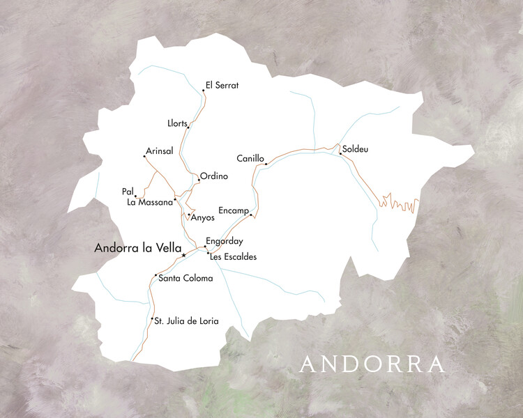 Kartta Map of Andorra