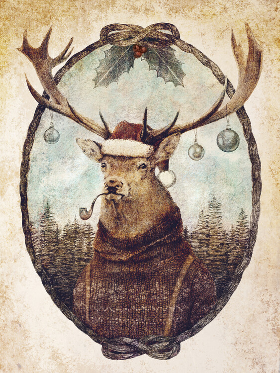 Illustration Deer Ink Art