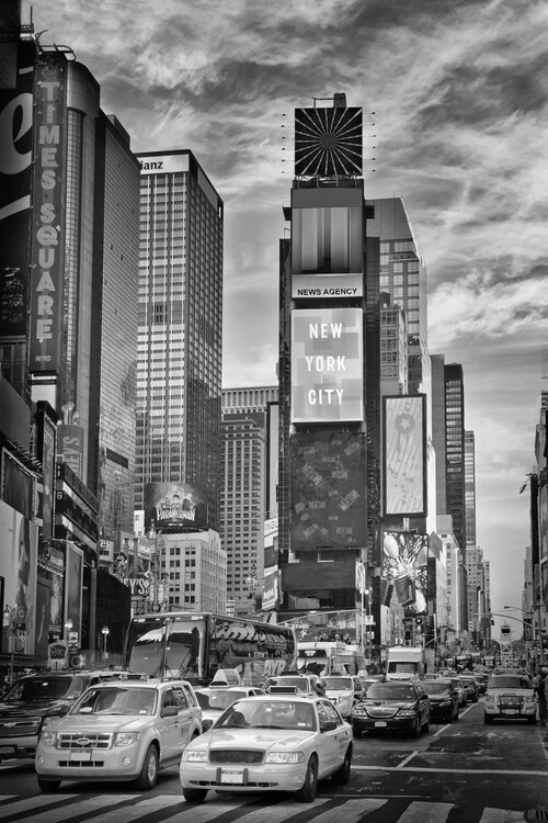 Obraz na plátně NEW YORK CITY Times Square | Monochrome