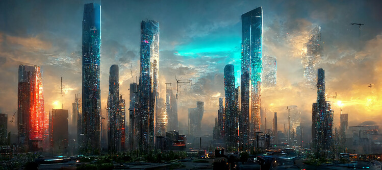 Арт печат Future City