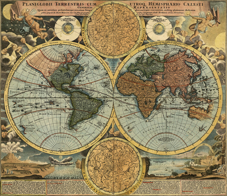 Poster, Quadro Mappa del Mondo - stile antico su Europosters