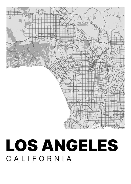 Mapa Minimalist Los Angeles Map