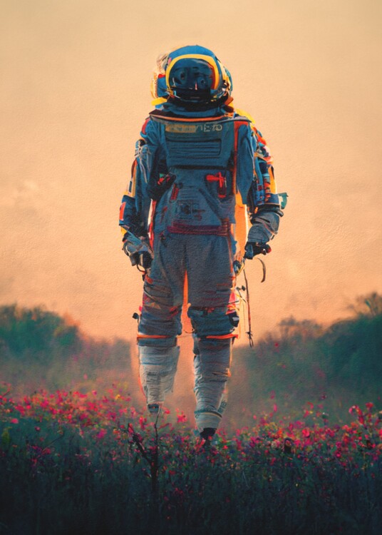 Ilustratie Astronaut and Nature