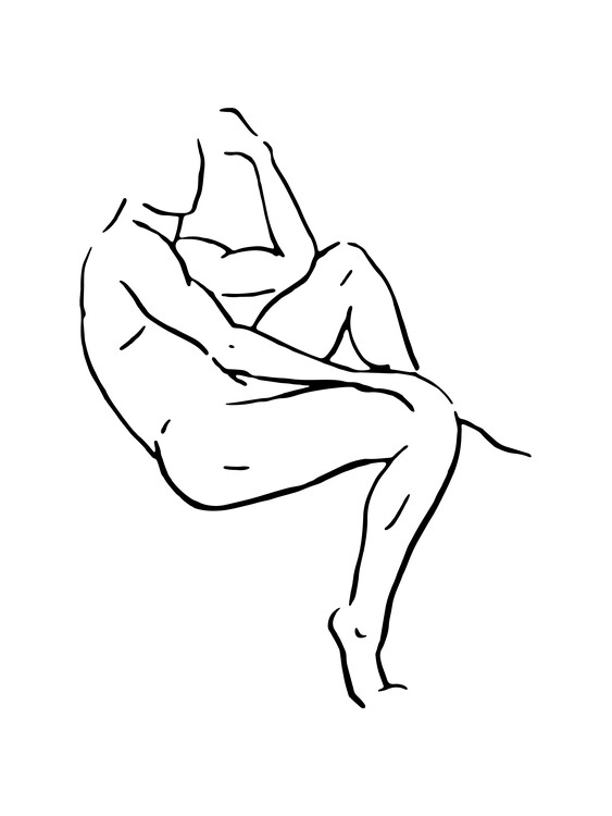 Illustration Male body sketch 2 - Black and white