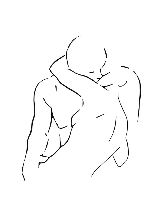 Illustration Lovers body sketch 1 - Black and white