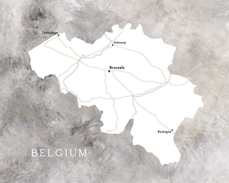 Karta Map of Belgium in neutrals