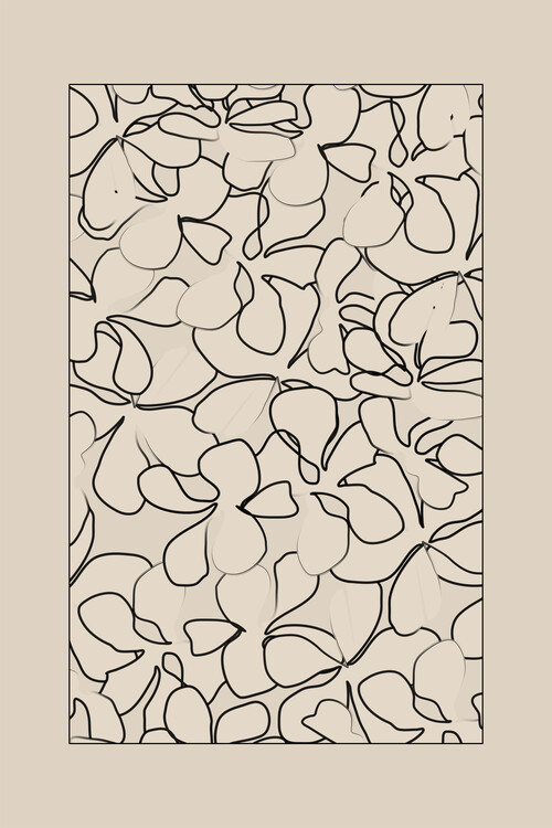 Illusztráció Abstract Flower Lines