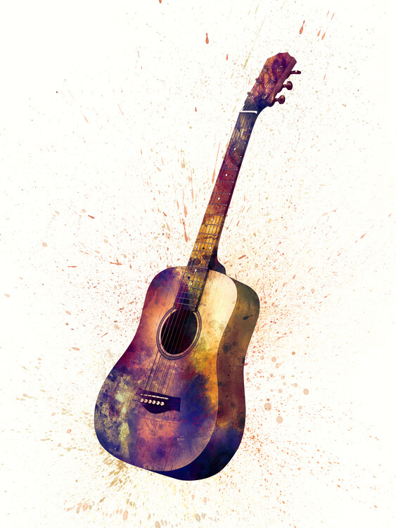 Illustration Acoustic Guitar Painting Watercolor