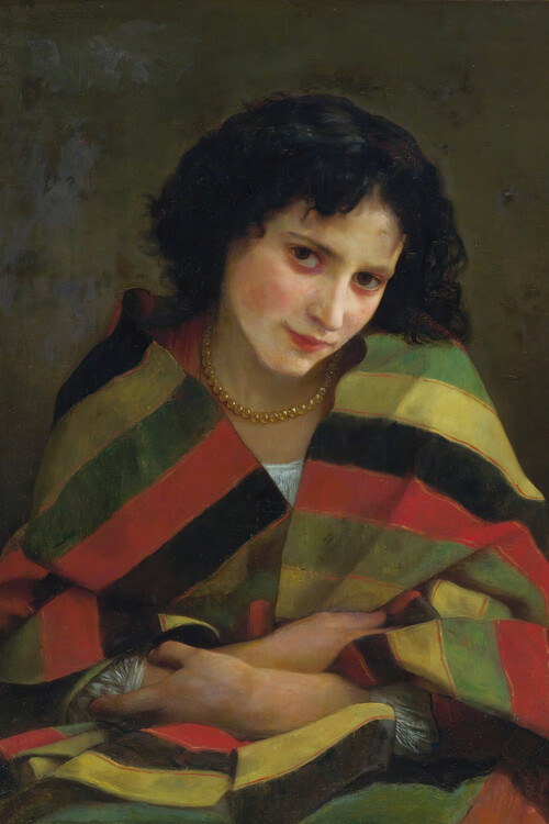 Obrazová reprodukce Frileuse (Vintage Female Portrait) - Willaim Bouguereau, 26.7x40 cm