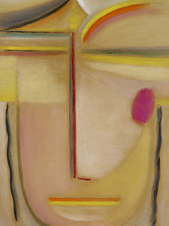 Reprodução do quadro Abstract Head (Abstract Portrait Painting in Pink & Gold) - Alexej von Jawlensky