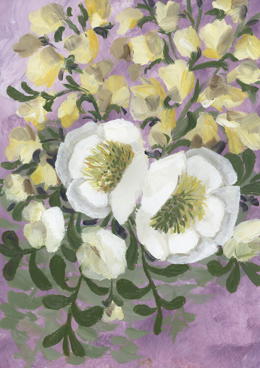 Canvas Print Raelynna painterly florals