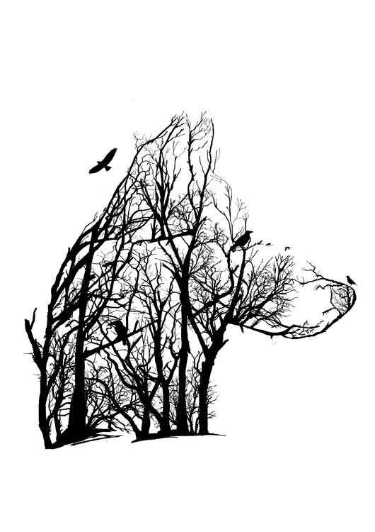 Ilustracja Dog Tree