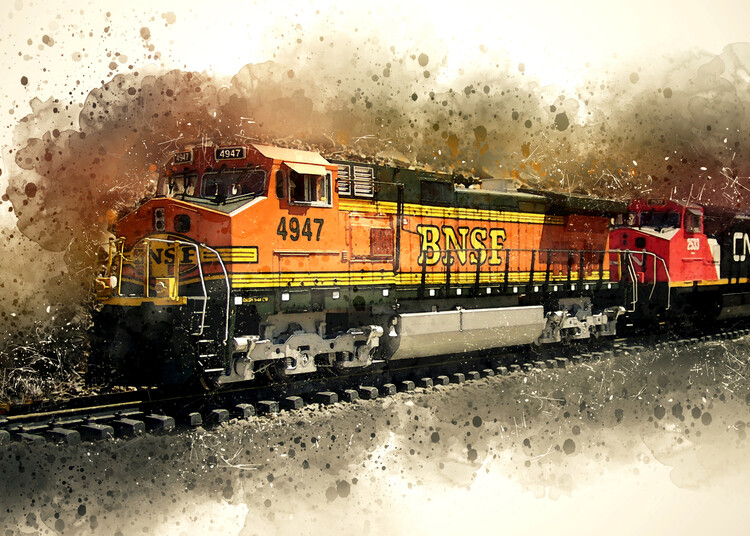 Canvas Print Old Train BNSF