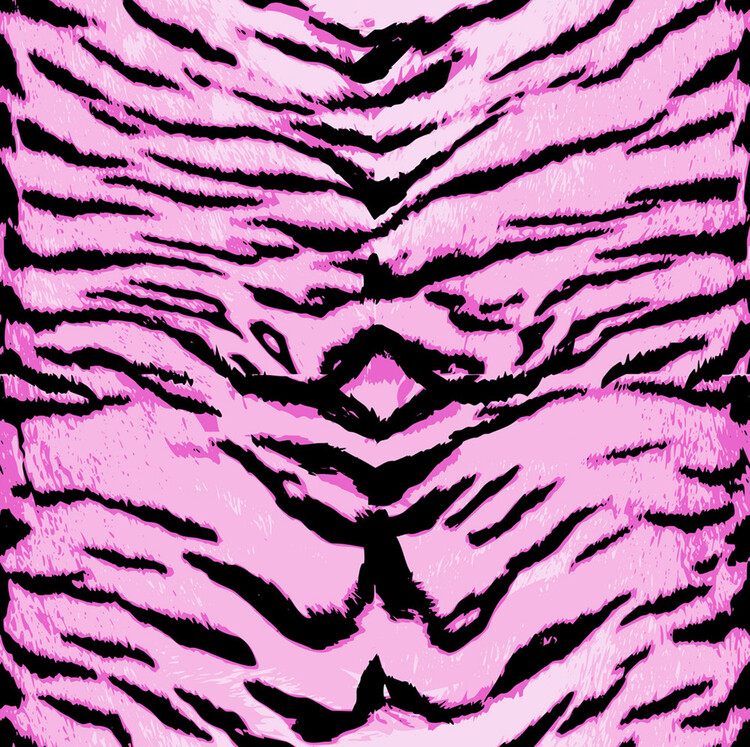 Illustration Pink tiger seamless pattern animal