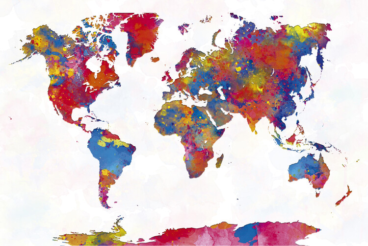 Map Watercolor world map