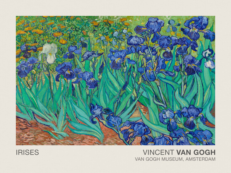 Reproduction de Tableau Irises (Museum Vintage Floral / Flower Landscape) - Vincent van Gogh