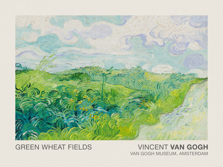 Taidejäljennös Green Wheat Fields (Museum Vintage Lush Landscape) - Vincent van Gogh