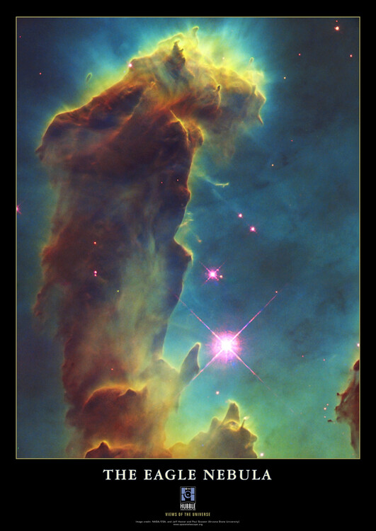 Fotografie de artă The Eagle Nebula, Solar System, Space, Galaxy, Nasa, ESA, Hubble