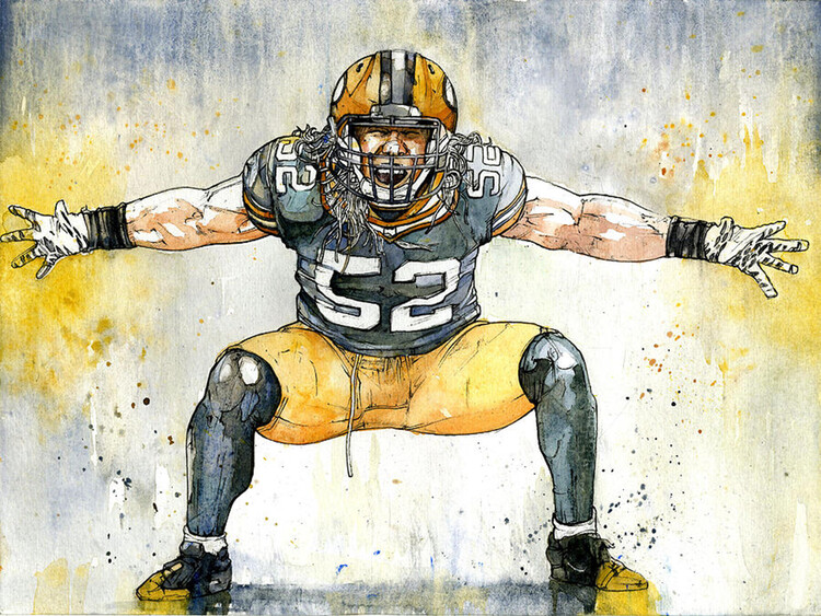 Clay Matthews GREEN BAY PACKERS 5 Art Print