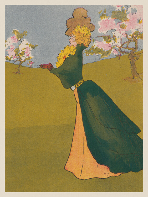 Canvas Print Spring from The Seasons (Vintage Portrait of a Lady) - Leonetto Cappiello