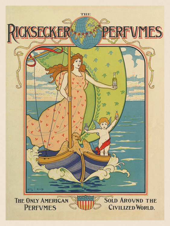 Reprodução do quadro The Ricksecker Perfumes (Vintage Perfume Ad) - Louis Rhead