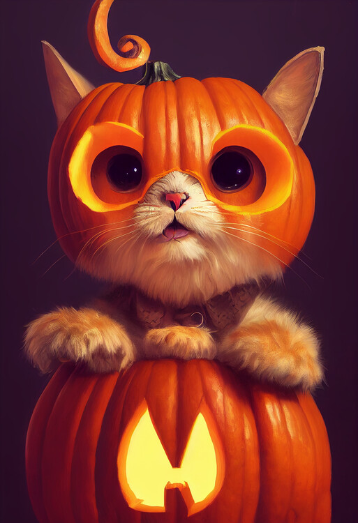 Taiteelliset kuva | Pumpkin Cat | Europosters