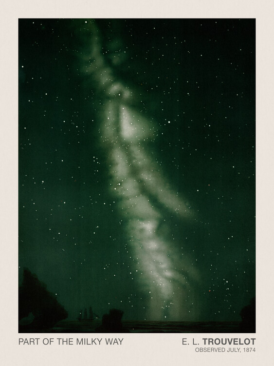 Reprodução do quadro Part of the Milky Way (Stargazing / Vintage Space Station / Astronomy / Celestial Science Poster) - E. L. Trouvelot