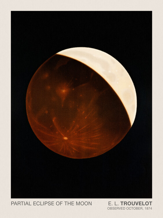 Ilustracja Partial Eclipse of the Moon - E. L. Trouvelot