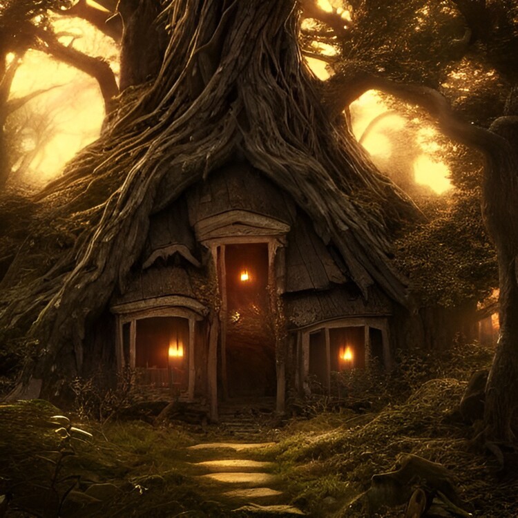 Taiteelliset kuva | fairy house in the woods. | Europosters