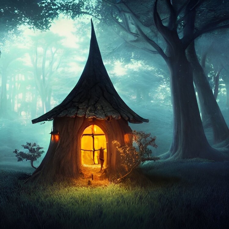 Illustration charming tiny fairy house