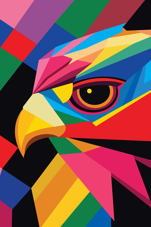 Illustration Abstract Origami Eagle