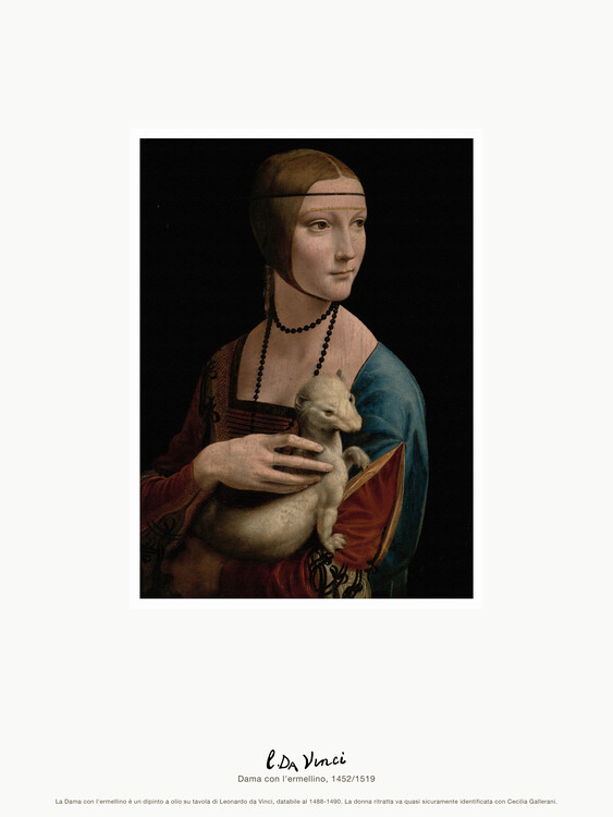 Obraz na plátně The Lady with the Ermine (Dama con l'ermellino) - Leonardo da Vinci