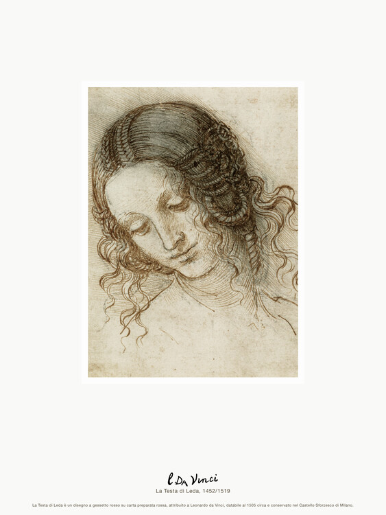 Kunstdruk The Head of Leda (La Testa di Leda) - Leonardo da Vinci