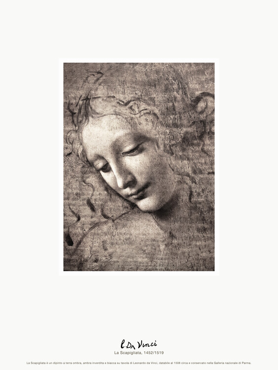 Taidejäljennös The Head of a girl (La Scapigliata) - Leonardo da Vinci