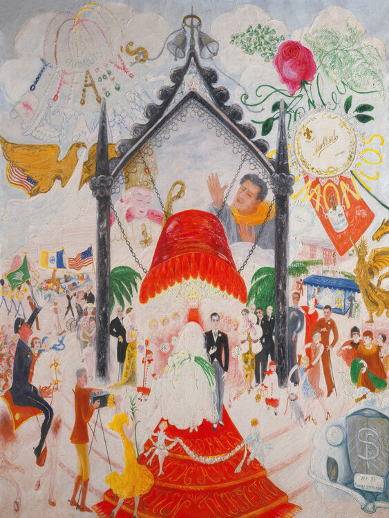 Tela The Cathedrals of Fifth Avenue (Retro Shopping) - Florine Stettheimer