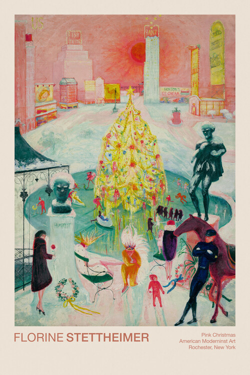 Stampa artistica Pink Christmas (Retro / Festive / Camp / Pink / Shopping) - Florine Stettheimer