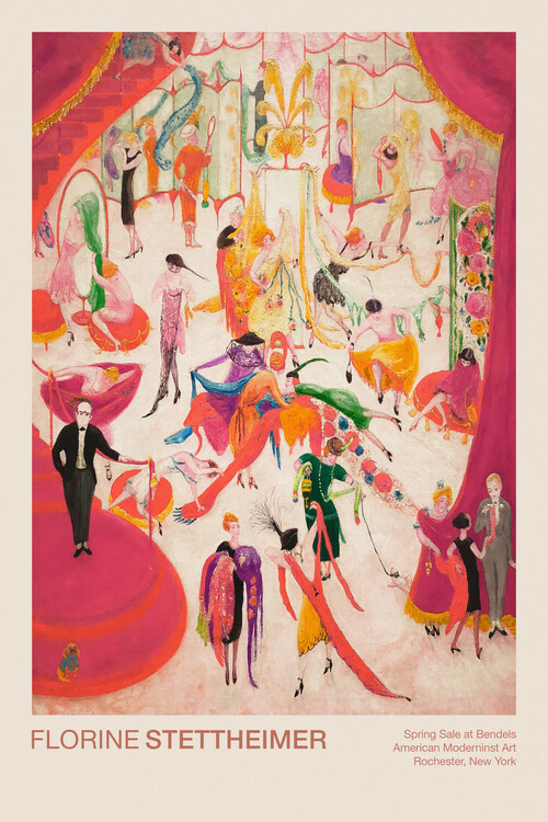 Kunstdruck Spring Sale at Bendels (Retro / Festive / Camp / Pink / Shopping) - Florine Stettheimer