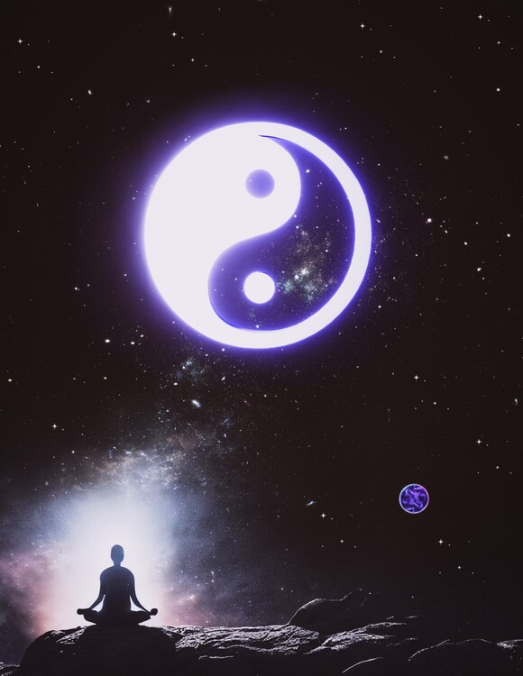 Art Poster Yoga Ying-Yang Zen Meditation