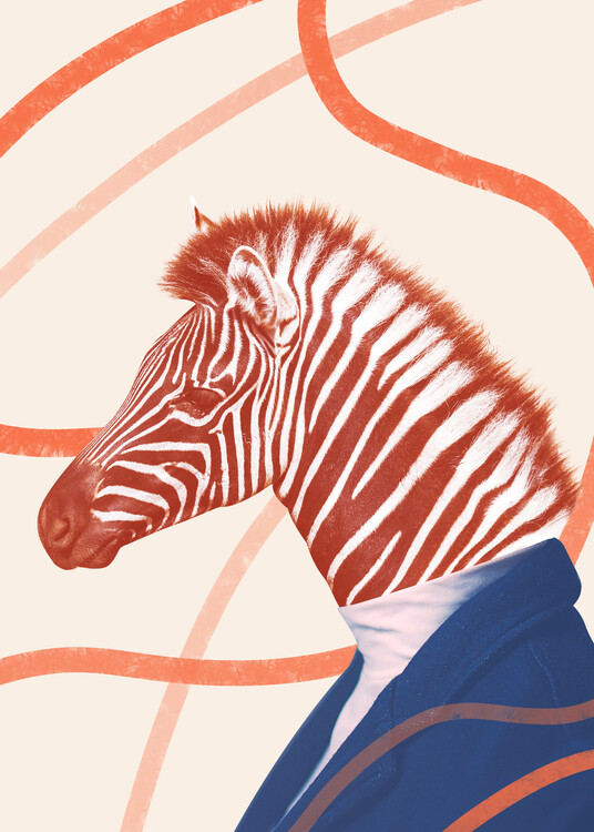 Illustration Watercolor illustration of Rainbow Zebra