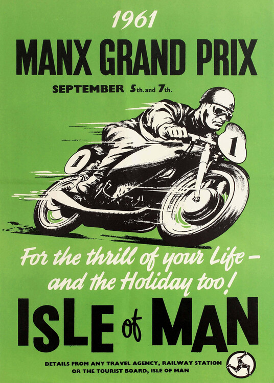 Illustration 1961 Isle of Man TT Motorcycle Race