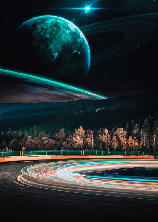 Fotografia artistica Rings of Track and Space Speed Racer