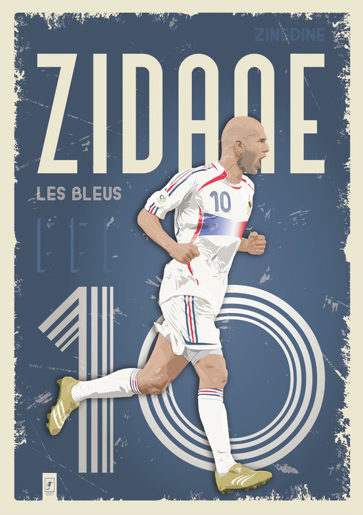 Zidane France Jersey Photo Poster Thermal Print Football 