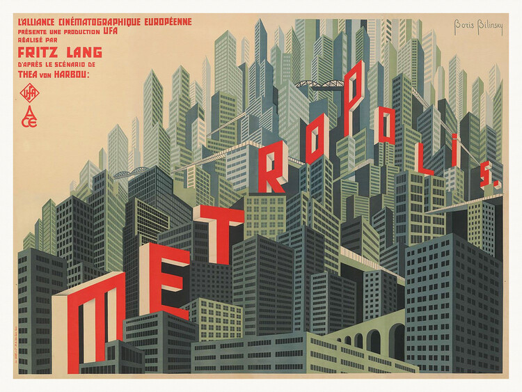 Художествено Изкуство Metropolis (Vintage Cinema / Retro Theatre Poster)