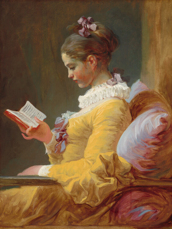 Reprodução do quadro The Reader (Young Girl Reading) - Jean-Honoré Fragonard