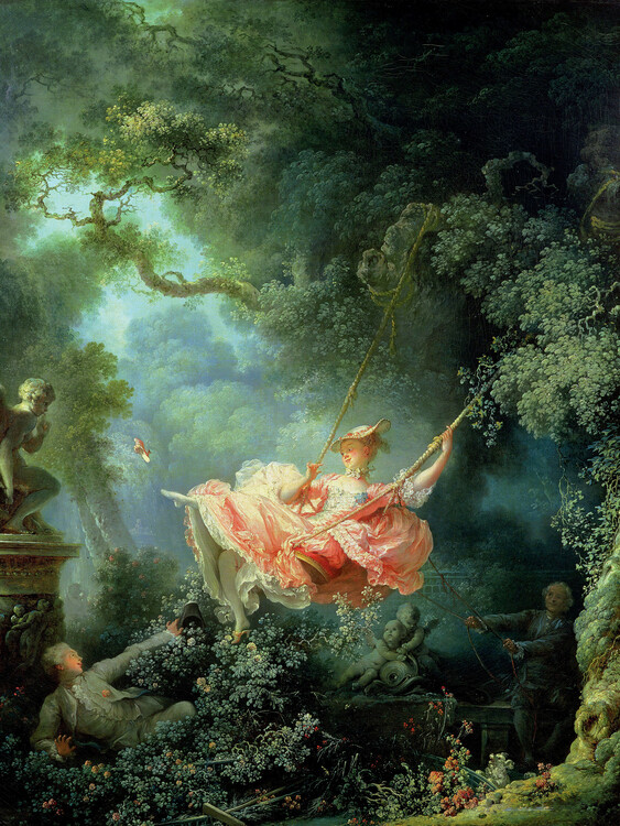 Reprodukcja The Happy Accidents of the Swing - Jean-Honoré Fragonard