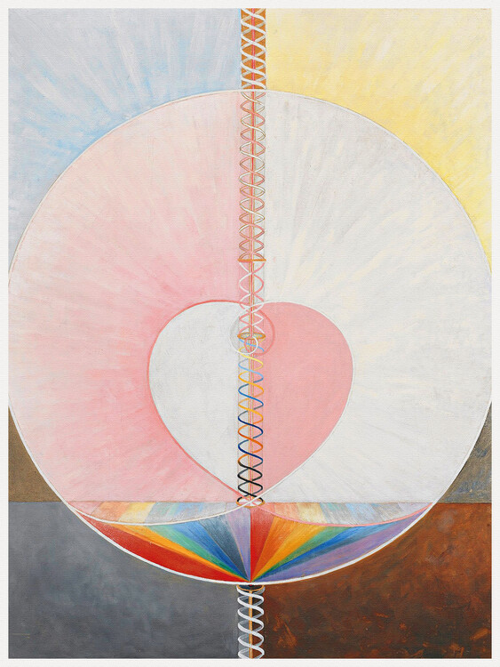 Tela The Dove No.1 (Pastel Abstract Love heart) - Hilma af Klint