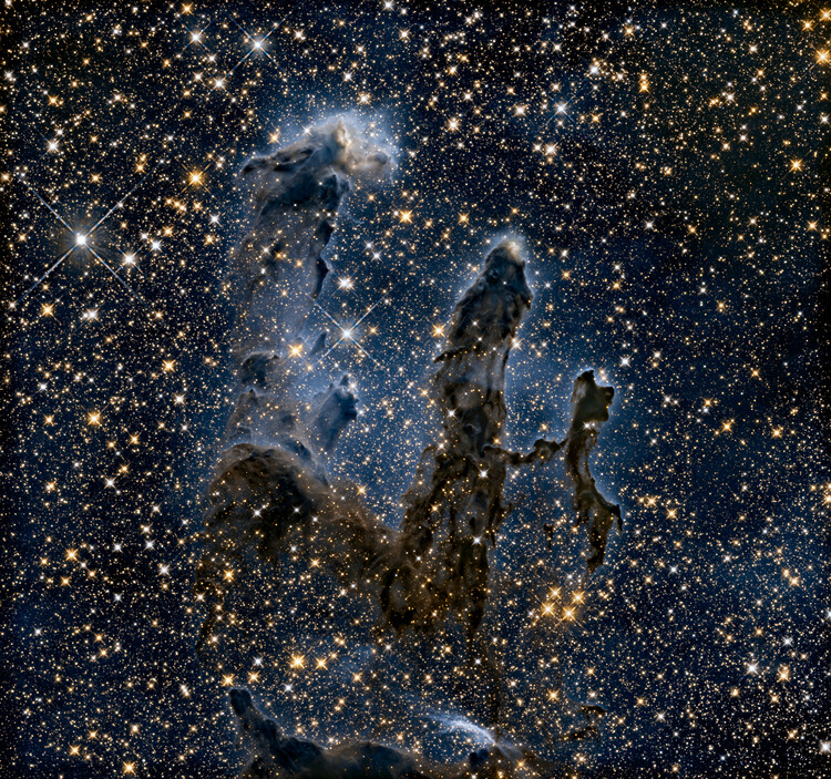 Photographie artistique Pillars of creation infeared light - Hubble Space Telescope