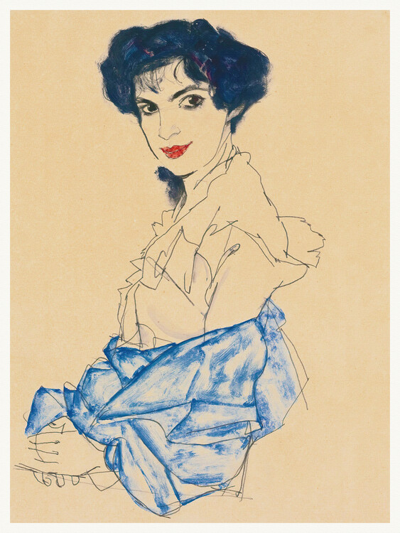 Obrazová reprodukce Elisabeth Lederer (Female Portrait in Blue) - Egon Schiele